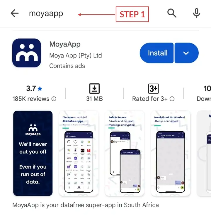 Download MoyaApp from the Play Store